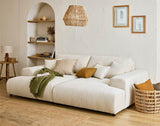 Lisa Design - Canapé Double Méridienne Garance en Velours Côtelé - Sofa Beige 3 Places - Salon