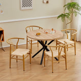 BenyLed Lot de 2 Chaises de Salle à Manger,Chaises en rotin,Chaises avec accoudoirs pour Chambre à Coucher,Salon,Salle de Lecture,Salle à Manger et Cuisine (Couleur Originale du Bois)