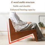 wanghaiyanBD Chaise d'appoint en rotin, design moderne du milieu du siècle, assise confortable pour chambres, balcons et terrasses, finition noyer