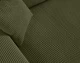 Lisa Design - Canapé Garance en Velours Côtelé - Sofa Vert 3 Places - Salon
