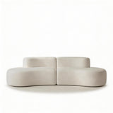Coco Living Lounge Double | Canapé 3 Places Design | Formes Courbes Modernes | Confort Premium pour Salon et Appartement | 240 x 102 x 60 cm (Blanc)