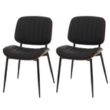 Mendler Lot de 2 chaises de Salle à Manger HWC-O44 MVG Aspect Noyer, Noir