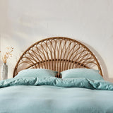 sweeek - Tête de lit en rotin foncé L 140 x P3 x H115cm