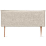 DHOME Tête de lit tapissée en lin naturel uni avec passepoil 160 x 105 cm avec pieds pour lits de 150/160 cm