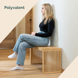 Banc en Bambou – Banc Entree & Banquette Bois Intérieur pour Salon, Chambre & Salle à Manger 90x33x43cm | Banquette en Bois, Assise d'entrée & Meuble de Lit | Capacité de Charge Jusqu'à 250 kg