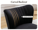 chairus Chaise de Salon en Velours Fauteuil de Chambre Comfortable Chaise Rembourrée Canapé 1 Place (Noir- 1 Piece)