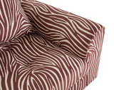 Lisa Design - Rune - Fauteuil zèbre en Velours, Marron/Blanc