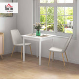 HOMCOM Table de Cuisine Table de Salle à Manger carrée pour 2 Personnes, Table de Salon en Bois Massif, pour Cuisine, Salle à Manger, Blanc, 75 x 75 x 76 cm