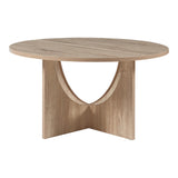 [en.casa] Table Basse de Salon avec Plateau Rond Table d'Appoint Style Intemporel Bout de Canapé pour Salle de Séjour Chambre Bureau Panneau de Particules 80 x 42 cm Effet Chêne
