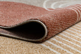 rugsx Tapis Fusion 0810 Tapis géométrique Moderne en Crème & Terracotta - Salon, Salle à Manger, Grandes pièces 160x220 cm