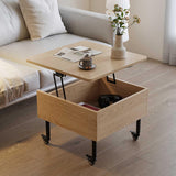 SCBTGKLN Table Basse à Plateau Relevable en Bois, Table D'appoint Mobile, avec roulettes et Compartiment Caché, Table Basse Relevable, Meubles de Salon for Petits Espaces(White)