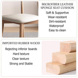 Lot de 4 chaises de salle à manger en bois massif – Assise rembourrée sans accoudoirs pour salle à manger, salon ou coiffeuse – Finition élégante blanche et noyer foncé pour une décoration d'intérieur