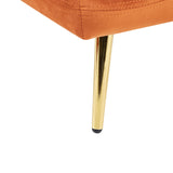 Chaise Longue de Salon Côté Gauche avec Rembourrage en Velours Orange Gonesse