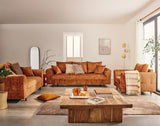 Lisa Design - Rune - Fauteuil en Velours texturé, Rouille