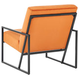 Fauteuil Moderne Glam Cadre en Métal et Revêtement en Velours Orange Delary