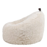 Icon Pouf Classique en Fausse Fourrure Licorne, Pouf Gros de Salon, Pouf Fauteuil pour Adultes ou Enfant avec Remplissage (Cocoon, Blanc)