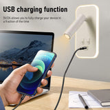 Towwoo Liseuse de Chevet, 2PCS Applique Murale LED avec Interrupteur et Port de Charge USB, 3W+9W 3000K Fixation Murale Spot Rotatif, Lumières Mural Lit Noir Lampe Murale Couloir Hotel