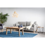 Miliboo Canapé scandinave 3 Places en Tissu Beige et Bois Clair Kate