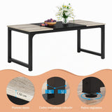 Tribesigns Table À Manger, Table De Cuisine Industrielle Rectangulaire pour 4–6, Table De Salle À Manger avec Pieds en Métal Robustes, Salon Cuisine