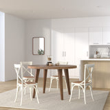 Biscottini Chaises de salle à manger bois massif 86x42x46 cm - Chaise cuisine et salon en rotin - Chaises en bois pour l'extérieur et l'intérieur - Chaise en bois blanc Cross