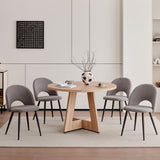 JZGORC Lot de 2 Chaise de Salle à Manger, Chaise de Salle à Manger Teddy en Velours Doux, Chaises de Cuisine avec Siège Moelleux et Accoudoirs, Pieds en Métal - Gris