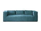 Lisa Design - Canapé Stella en Velours Côtelé - Sofa Bleu Canard 3 Places - Salon