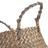 Panier Jonc De Mer Rangement Panier Plante Seagrass de Fleur Corbeille en Paille (Naturel + Blanc)