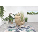 Fauteuil Œuf sur Pied avec Coussin Moelleux Beige - Design Jane en Résine Tressée Aspect Rotin - Hamac Suspendu Stable pour Balcon, Jardin ou Salon - Structure Acier Robuste, Résistant aux Intempéries