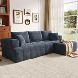 Cayipng Canapé d'angle modulaire, canapé nuage, canapé 3 places, canapé transformable, tissu chenille, librement combinable, pas besoin de montage (Bleu)