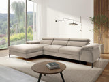Vente-Unique - Canapé d'angle Gauche Convertible en Velours Beige SEPINA