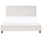 Lit Double en Tissu Beige 160 x 200 cm Confortable et Elégant pour Chambre au Style Moderne ou Scandinave Beliani