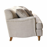 Loberon® Canapé Isa en velours de polyester, bois de pin, env. 80 x 224 x 95 cm, lin