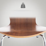 CLP Chaise Empilable Calisto en Bois - Assise Ergonomique - Chaise de Salle d'Attente en Bois Chaise, Hauteur Assise 45 cm -Couleurs au Choix:, Couleur:Noyer
