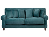 Canapé Fixe 2 Places en Velours Bleu Foncé avec Pieds en Bois et Rembourrage Moelleux pour Salon Design Glamour Beliani