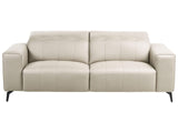 Beliani Canapé Moderne en Tissu 3 Places Appuie-Tête Réglable Dossier Rabattable Pieds en Métal Beige Clair Ommel