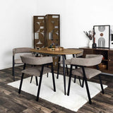 AltoBuy Lot de 2 fauteuils de Table Design en métal et Velours côtelé Coloris Taupe - Amory