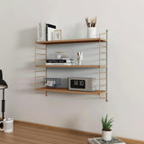 [en.casa] Étagère Murale Modulable pour Salon Chambre Meuble de Rangement Style Insdustriel à 3 Niveaux Acier Solide 50 x 60 x 15 cm Marron Clair Mat