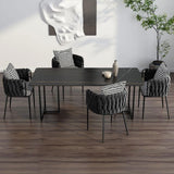YBLANDRV Chaise De Salle à Manger, Ensemble 2 PièCes en Velours Noir Pied-De-Poule, Fauteuil en Cuir, Pieds en Bois Massif, AdaptéE Aux CaféS Et ThéS Au Lait (A)