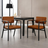 chairus Chaise de Cuisine Lot de 2 Chaise Salle à Manger en Cuir PU Fauteuil Salon Moderne Chaise de Salon avec Accoudoirs, Marron