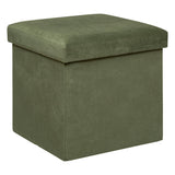 Atmosphera - Pouf Pliant Lilou en Velours 38x38cm Vert Kaki