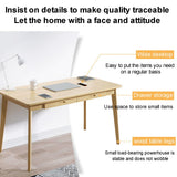 HczioN Bureau en Bois avec 2 tiroirs, Poste de Travail pour Bureau à Domicile, Bureau d'ordinateur Simple, Table de Travail PC, Table de Travail Robuste pour Chambre à Coucher et Bureau (120 x 55 x