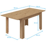 Habitdesign Table de salon extensible en chêne « Nodi » 140-190 x 78 x 90 cm