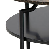 Furniture To Go Table Basse Ronde Goldington Marron avec Effet marbre