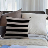 HGOD DESIGNS Housses de Coussin Noir Blanc Rayé Taies d'oreillers Maison Décoration Pour Hommes Femmes Garçon Fille Chambre Salon Canapé Voiture Coussins Oreillers 45 x 45 cm