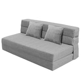 ANONER Canapé-lit Pliant 3 en 1, 2 oreillers et Housse Lavable, canapé-lit futon en Mousse à mémoire de Forme, pour Salon, Chambre, Gris Clair, 2 Places 203 × 152cm (Queen)