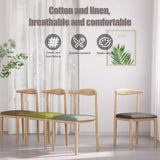 Lot de 4 chaises de salle à manger modernes imperméables en coton et lin avec pieds en métal robuste finition noyer et marron pour salle à manger, salon, chambre à coucher et cuisine