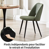 ANVOFONG Chaise de Salle à Manger Lot de 4,Chaise de Cuisine avec Pieds IndéPendants,Chaise Coiffeuse Tapissée en Velours Côtelé,Vert Armée Loungesessel,pour Salle à Manger,Salon,Cuisine,Chambre