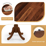 LIFEZEAL Table de Salle à Manger Ronde pour 4 Personnes, en Bois d'hévéa avec Base sur Socle, Meubles de Salon de 100 cm, pour Salle à Manger, Salon et Bureau, Charge 100 kg (Marron)
