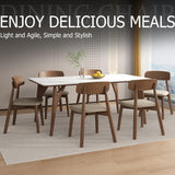 Lot de 4 chaises de salle à manger en bois massif – Assise rembourrée sans accoudoirs pour salle à manger, salon ou coiffeuse – Finition élégante blanche et noyer foncé pour une décoration d'intérieur