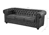 MASSIVMOEBEL24.DE Canapé Chesterfield (Brun Café) - Chesterfield